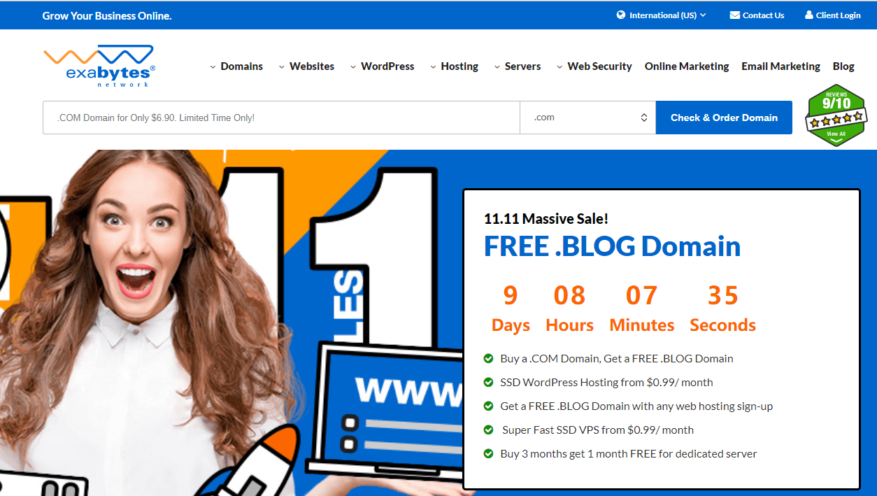 Exabytes：注册.com赠送.blog 6.9美元/2个域名-主机迷