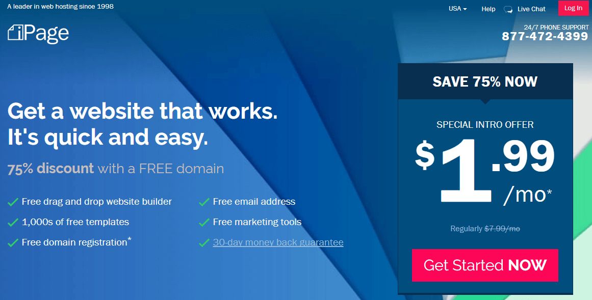 #BlackFriday# 黑五促销：iPage - 二五折/赠送免费域名/每月1.99美元-主机迷