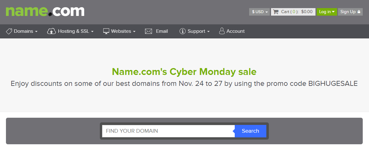 #BlackFriday# 黑五促销:Name.com - 域名低至0.5$/.com仅需3.99$-主机迷