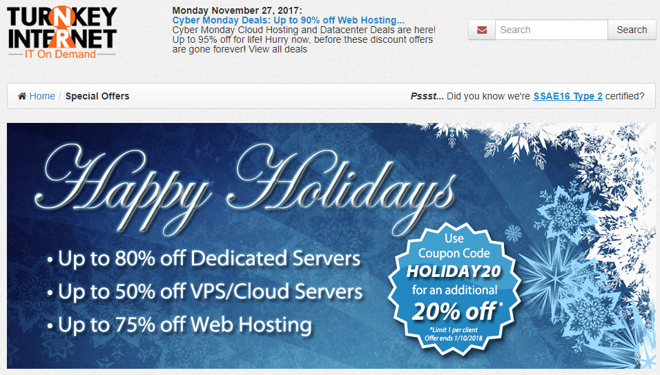 TurnkeyInternet：圣诞促销/月付3.99美元/1Gbps端口/无限流量-主机迷